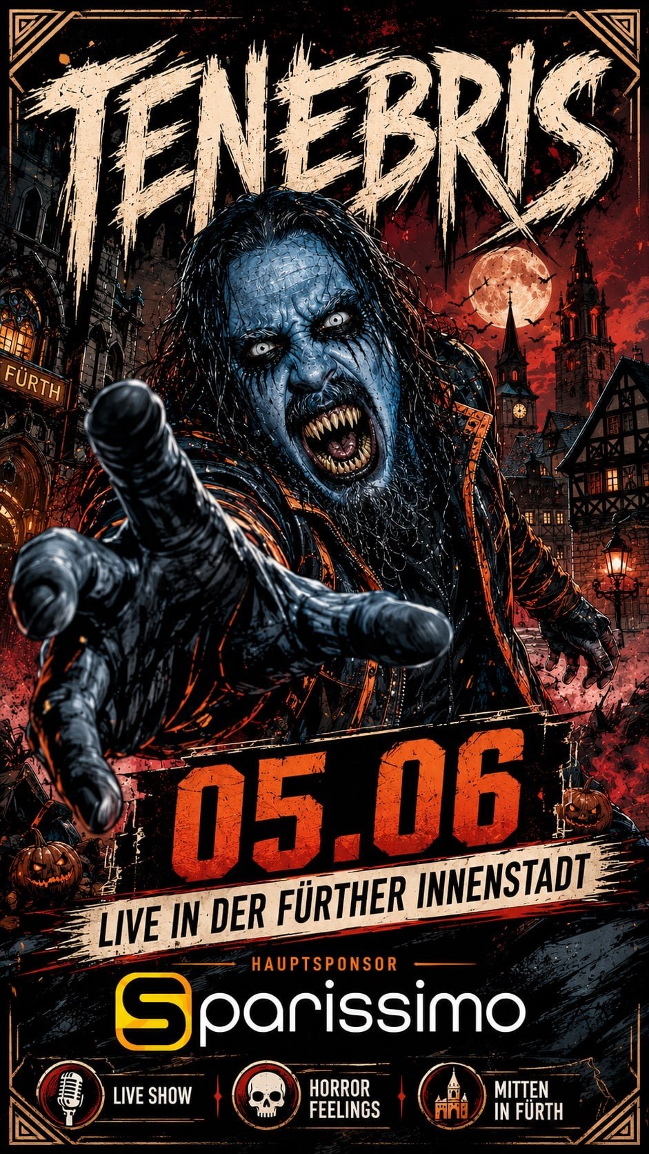 Offizielles Halloween Town Tenebris Flyer 05.06 Fürth